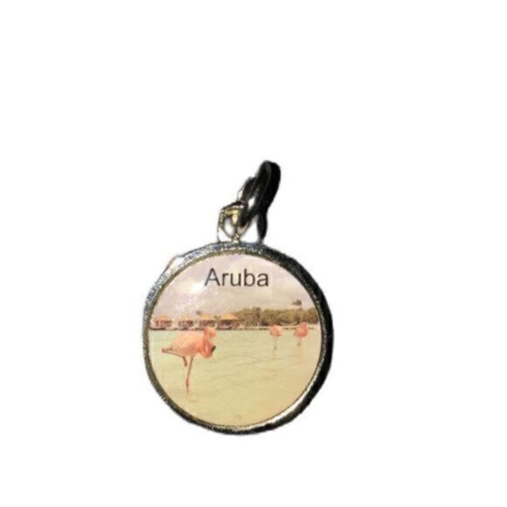 Kay’s Fine Jewelry Silver Rare Round Disc Pendant “Aruba” NWOT​